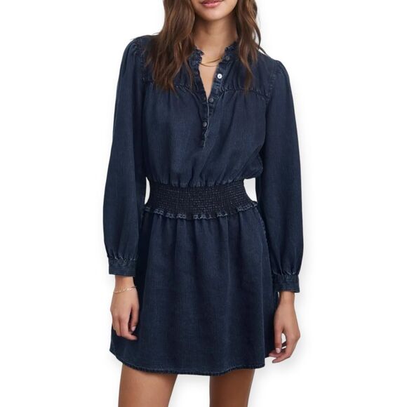 Rails Dresses & Skirts - RAILS Shawna Long Sleeve Mini Dress in Dark Vintage Denim Size Large NEW
